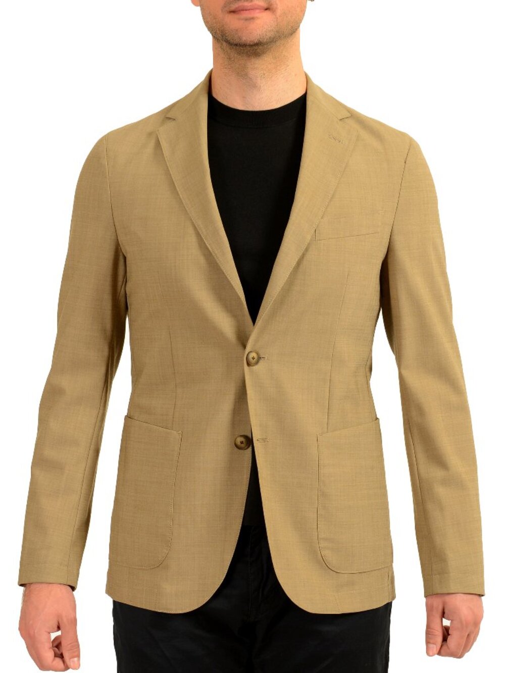 Hugo Boss Men's "P-Hanry-WG-253" Beige Wool Two Button Blazer US 38R IT 48R